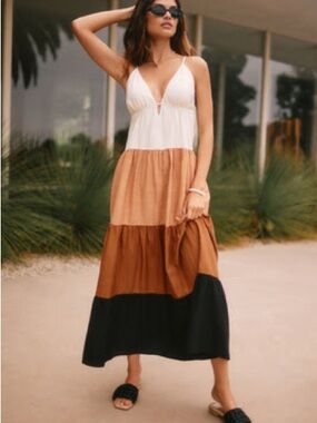 Anthropologie THE RAYA COLORBLOCK MAXI DRESS